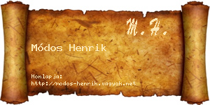 Módos Henrik névjegykártya